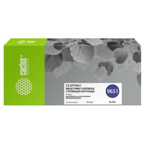 Картридж струйный Cactus CS-EPT9651 черный (187мл) для Epson WorkForce Pro WF-M5299DW/M5799DWF