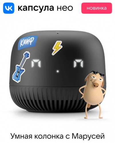 Умная Колонка Vk Капсула Нео С Голосовым Помощником Марусей Черная
