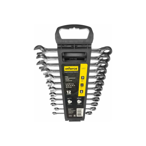 Набор ключей комбинированных Inforce 06-05-49 с трещоткой 12 предметов
