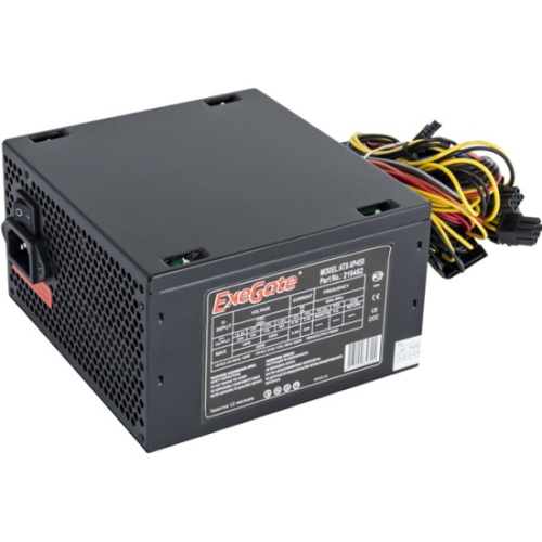 Блок питания ExeGate EX219461RUS 450W XP450, ATX, black, 12cm fan, 24p+4p, 6/8p PCI-E, 3xSATA, 2xIDE, FDD