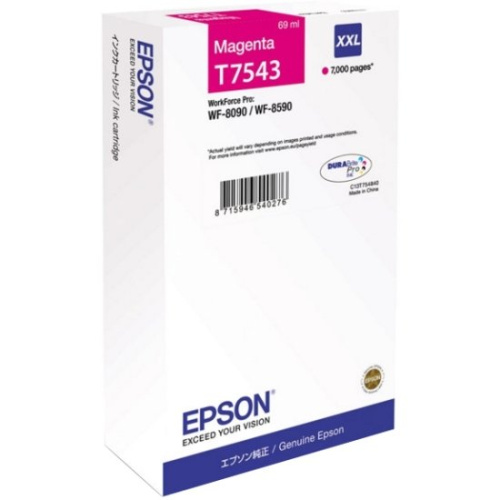 Картридж Epson T7543 пурпурный экстраповышенной емкости для WF-8090/8590 C13T754340