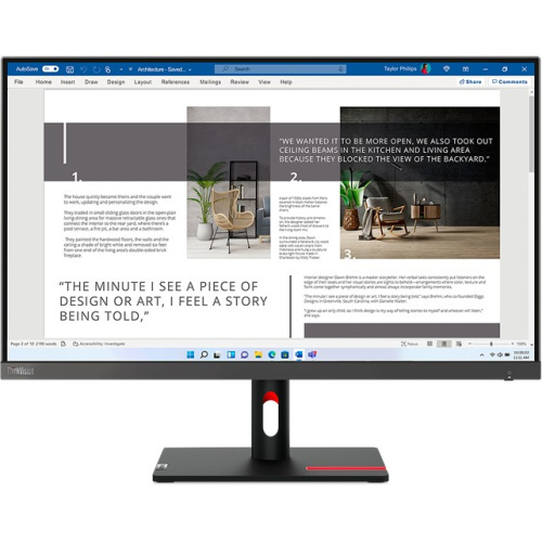Монитор Lenovo ThinkVision S27i-30 (63DFKAT4UK) черный