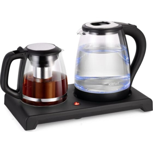 Чайный набор Kitfort КТ-6179 2л. черный (корпус стекло)