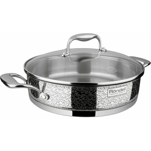 Сотейник RONDELL Vintage RDA-353 с крышкой, серебристый