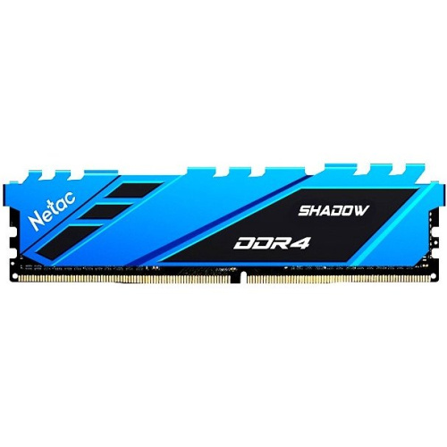 ОЗУ Netac Shadow NTSDD4P32SP-16B DDR 4 DIMM 16Gb PC25600, 3200Mhz, C16 Blue, с радиатором