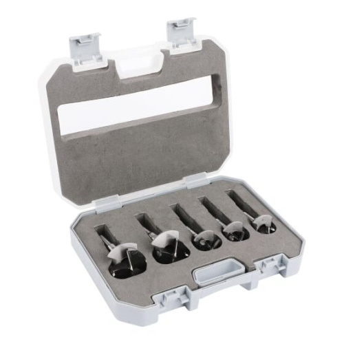 Набор сверл Форстнера Deli DH-MKK005-ED1 5 шт (15/20/25/30/35мм) ограничитель глубины, пласт. кейс