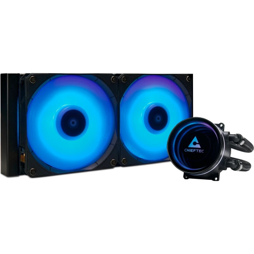 СВО Chieftec Iceberg 240 CLC-240-RGB LGA1700/1200/115X/AM5/AM4 (TDP 300W, ARGB Pump, PWM, Dual ARGB Fan 120mm)