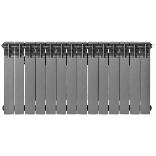 Биметаллический радиатор отопления Stout Titan Ventil 500 14 секций графит RAL 7024