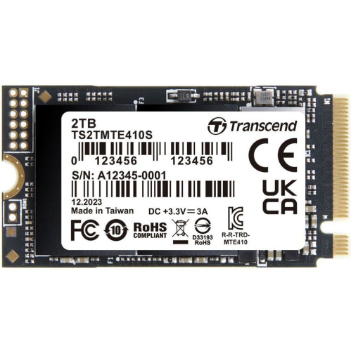 SSD Transcend MTE410S (TS2TMTE410S) 2TB, 3D TLC NAND, M.2 2280,PCIe Gen3x4, DRAM-less