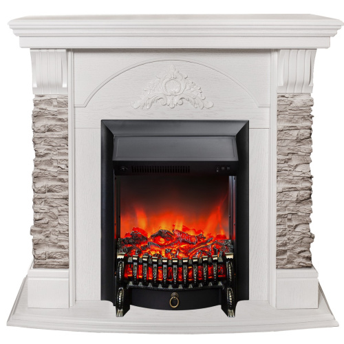 Электрокамин RealFlame Athena GR WT белый с очагом Fobos Lux Black