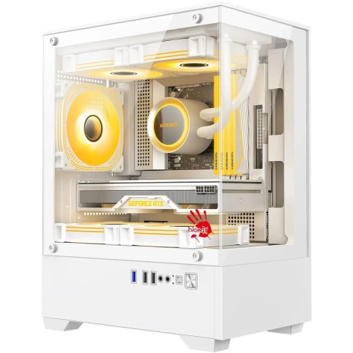 Корпус BLOODY CC-125 (cc-125-wh), mATX, Mini-Tower, без БП, белый