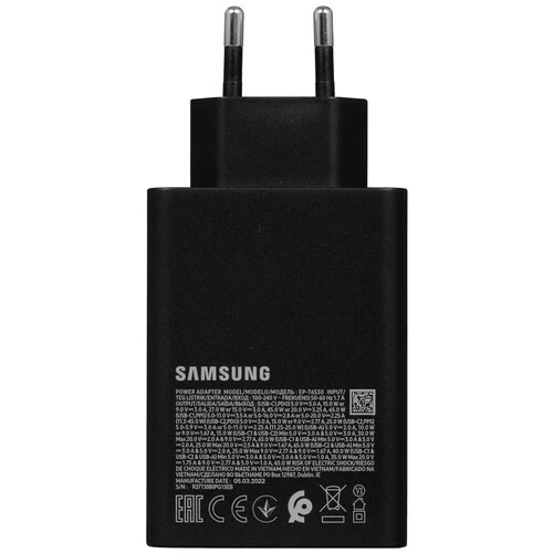 Сетевое зарядное устройство Samsung Adapter EP-T6530NBEGEU 65W Black (2xUSB-C, 1xUSB-A)