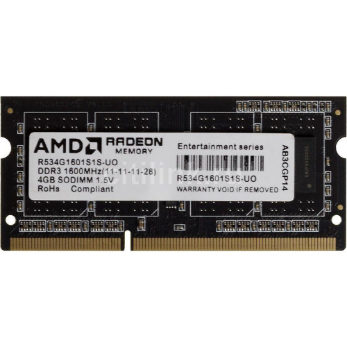 ОЗУ AMD SO-DIMM DDR3 4Gb 1600MHz R534G1601S1S-UO OEM PC3-12800 CL11 204-pin 1.5В