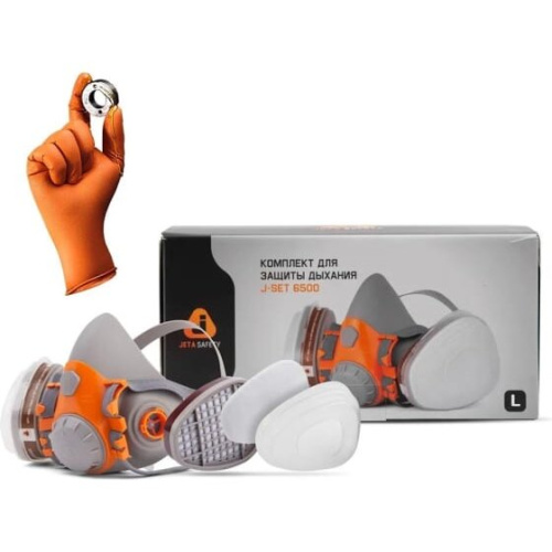 Комплект для защиты дыхания Jeta Safety J-SET 6500K-L полумаска из силикона р.L фильтры 6500К-L