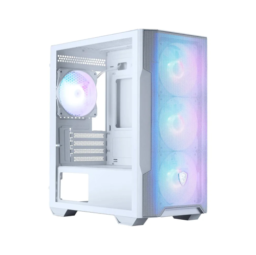 Корпус MSI MAG Forge M100R White (306-7G20W24-HH9) Mini-Tower, MATX, 1xUSB 3.0, 2xUSB 2.0, 4x120mm ARGB Fan, ARGB Control Board, TG