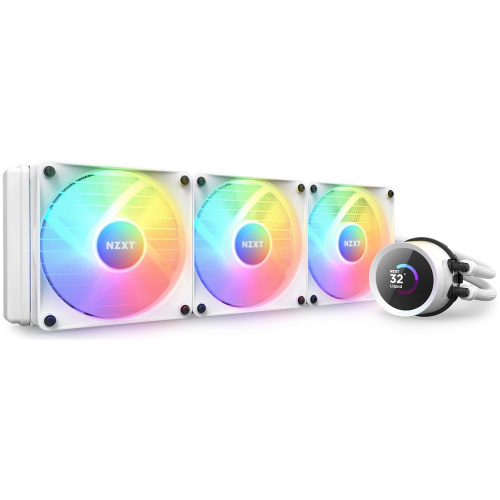 СВО NZXT Kraken 360 RGB (RL-KR360-W1) (270W, 360mm, LED temp., White, Fans 3x120mm, 78.86CFM, 33