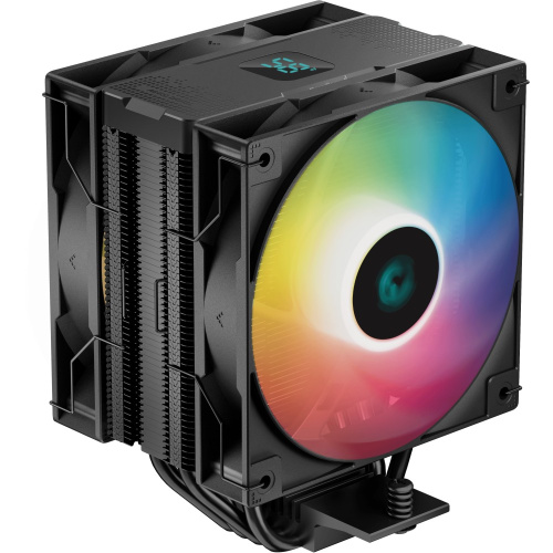 Кулер DEEPCOOL AG400 Digital Plus LGA1700/1200/115X/AM5/AM4 (9шт/кор, TDP 220W, PWM, DUAL ARGB Fan 120mm, 4 тепл. трубки, черный) RET