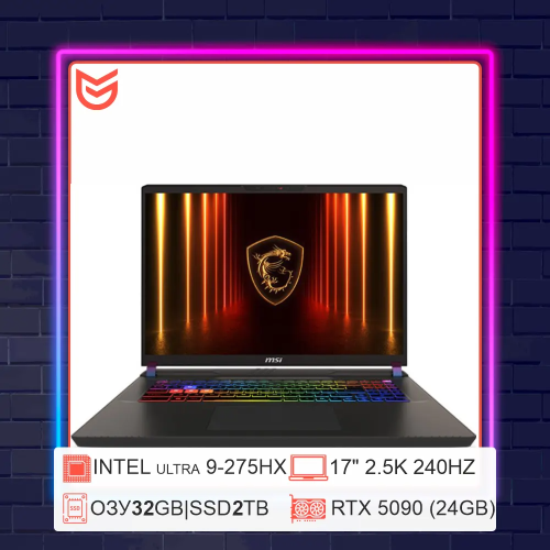 17" MSI Vector 17 HX AI A2XWJG-069CN | Ultra 9 275HX + RTX 5090 | 240Hz 2.5K IPS