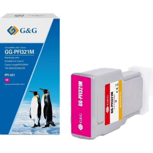 Картридж струйный G&G GG-PFI321M пурпурный (300мл) для Canon imagePrograf TM-250/255/350/355