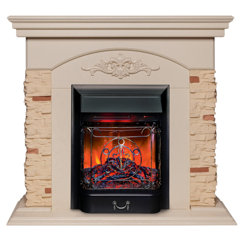 Электрокамин RealFlame Neapolis WT айвори с очагом Majestic Lux Black RC