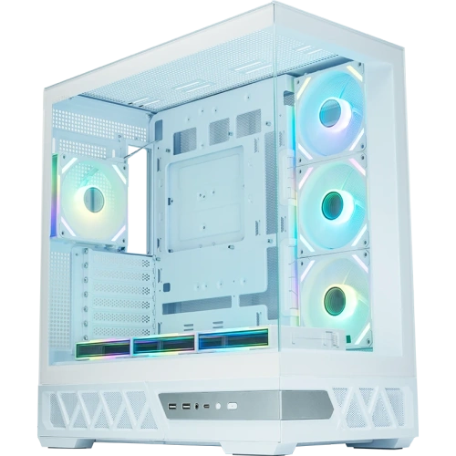 Корпус XASTRA Q700 7ARGB-FS-C10-UC White (Q700-7FS12A-C10-UC-WH)ATX/Aquarium/Screewless/7x120mm ARGB PWM DaisyChain FS fans/Argb+PWM HUB 10port/Type C