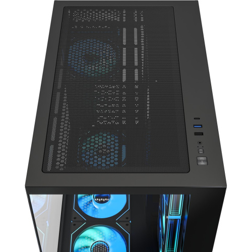Корпус XASTRA QW500 7ARGB-C10-UC Black (QW500-7FM12A-C10-UC) ATX/Aquarium/Screewless/7x120mm ARGB PWM FM fans/Argb+PWM HUB 10port/Type-C