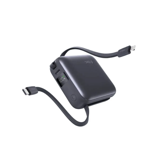 Внешний аккумулятор TTEC 2BB231GR ReCharger Mini LCD 10000mAh USB-C PD 20W Powerbank с кабелем USB-C&Lightning серый