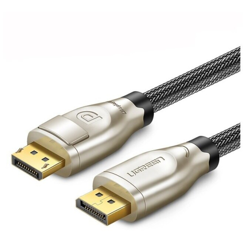 Кабель UGREEN DP112 60843 1.4 DP M/M Round Cable Zinc Alloy Shell with Braided 2m Black
