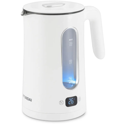 Электрочайник Hyundai HYK-G5510 белый/прозрачный