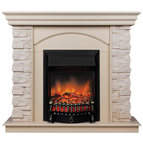 Электрокамин RealFlame Elford WT белый дуб с очагом Fobos Lux Black RC