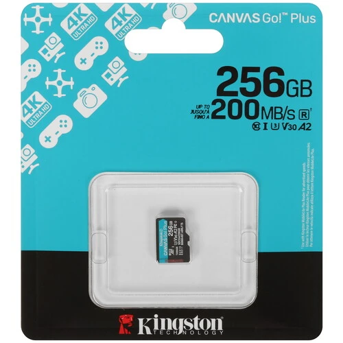 Карта памяти Kingston Canvas Go! Plus SDCG4/256GBSP microSDXC 256GB V10 A2 w/o adapter