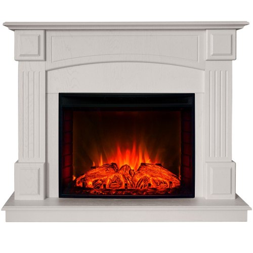 Электрокамин RealFlame Carolina 24/25,5 WT бьянко с очагом Evrika 25,5 LED