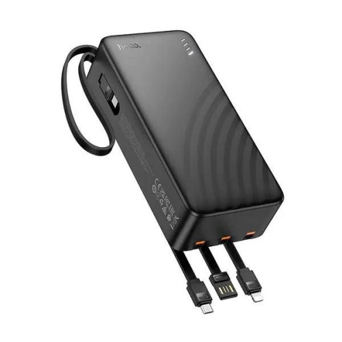 Аккумулятор внешний резервный HOCO J146B Night tide with 4 cables 30000mAh черный
