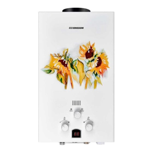 Водонагреватель проточный газ EDISSON E 20 GD Подсолнухи (ЭдЭБ02947)