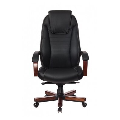 Кресло руководителя Бюрократ T-9923Walnut/Black черный кожа крестовина дерево