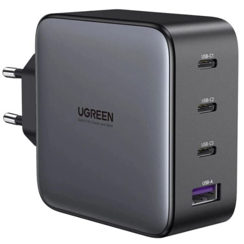 СЗУ UGREEN CD226 (40747) Nexode USB-A+3*USB-C 100W GaN Tech Fast Charger EU серый