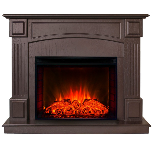 Электрокамин RealFlame Carolina 24/25,5 DN темный орех с очагом Evrika 25,5 LED