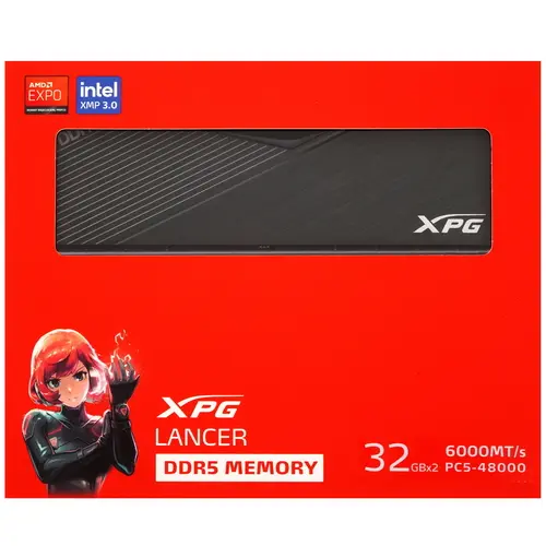 ОЗУ ADATA XPG Lancer RGB AX5U6000C3032G-DCLABK 64GB DDR5 6000 DIMM 2*32, CL30-40-40