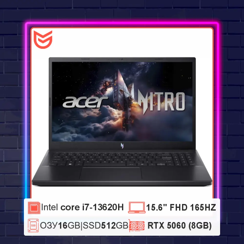 15.6" Acer Nitro V15 i7-13620H / 16Gb / 512Gb SSD / RTX 5060