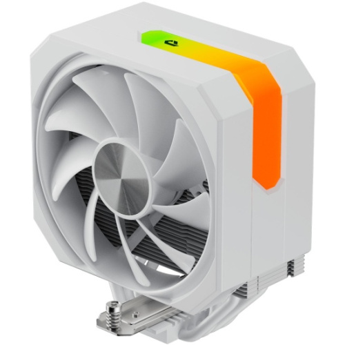 Кулер upHere UP1TC4 White / 4HPx6mm, 230W TDP, single tower, 1x120mm fan, 600-1650RPM, 68 CFM, 25dBA, ARGB cover