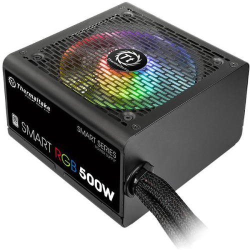 Блок питания Thermaltake Smart RGB 500W (PS-SPR-0500NHSAWE-1)/NonModular/Fan Hub/Single Voltage/Analog/80 Plus/EU/All Sleeved Cables