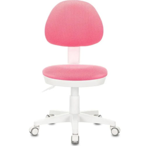 Кресло детское Бюрократ KD-3/WH/TW-13A розовый, крестов. пластик белый