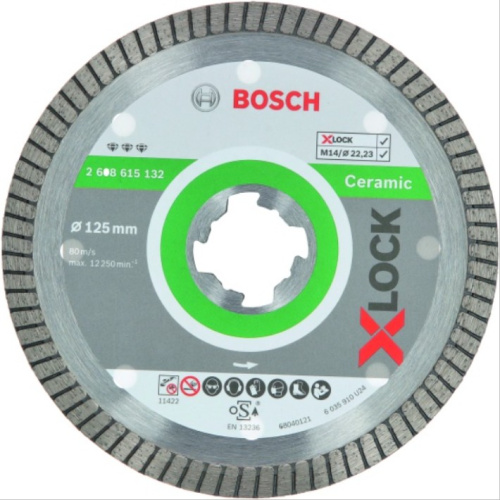 Алмазный диск Bosch (2608615132) Best For Ceramic Extraclean D125 22,23 1,4 7мм X-LOCK