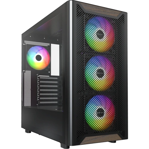 Корпус Montech XR Wood черный без БП ATX 3x120mm 2xUSB3.0 audio bott PSU