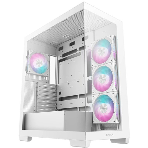 Корпус Deepcool CG580 4F WH без БП, боковое окно (панорама), 4x120mm ARGB PWM вентилятора, белый, ATX
