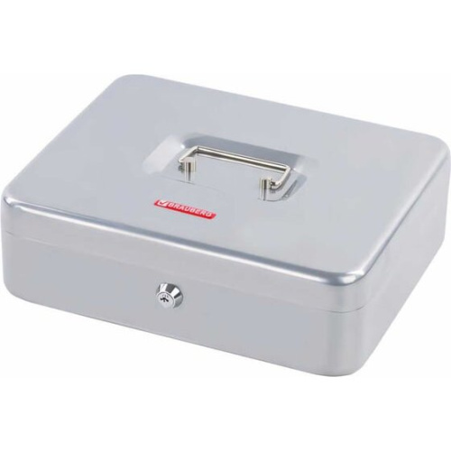 Ящик для денег BRAUBERG 291060 90х240х300мм, ключевой замок, серебристый