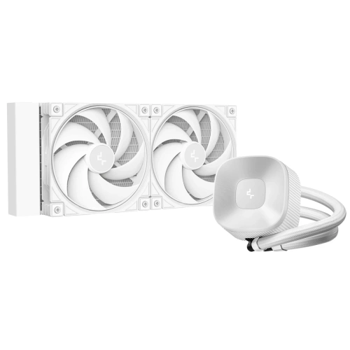СВО DEEPCOOL LE240 V2 Pure White LGA1851/1700/1200/115X/AM5/AM4 (TDP 250W, ARGB Pump, Anti-Leak edition, PWM, Dual Fan)