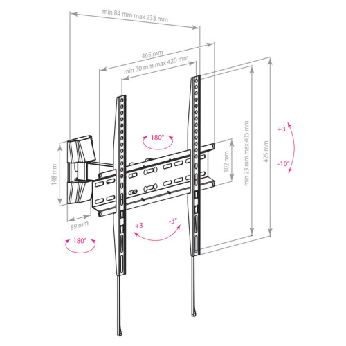 Кронштейн Arm Media LCD-413 Поворотно-наклонный, черный