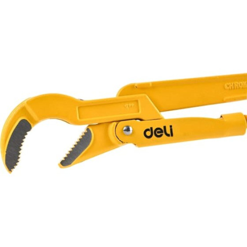 Ключ трубный Deli DL105267 рычажный №3 с изогнутыми губками 560мм, 0-67мм