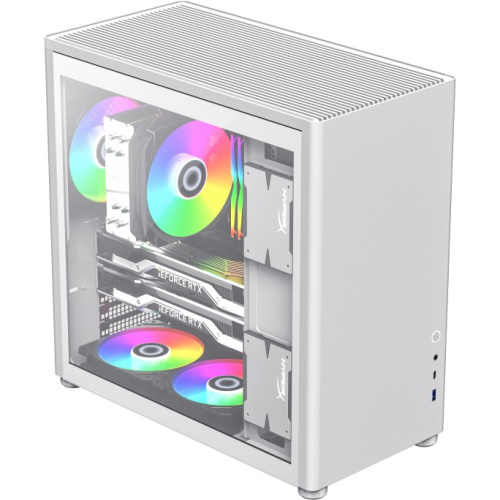 Корпус GameMax Spark Pro Full White ATX case, w/o PSU, w/1xUSB3.0+1xType-C, 1xCombo Audio
